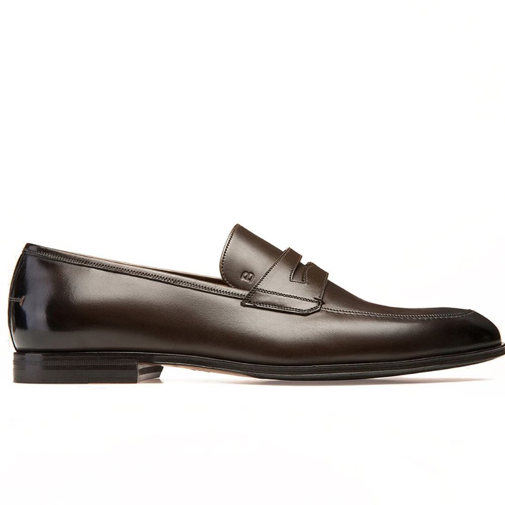 Bashwood Handmade Black Strap Style Leather Loafers